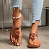 Fashion Bohemia Button Decoration T Shape Sandals Women Summer Round Toe Low Heel Flip Flops Casual Ankle Strap Beach Waterproof Sandals