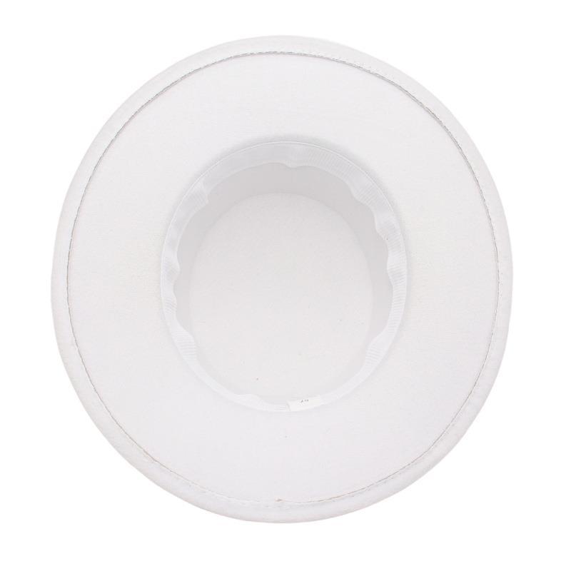 French Jazz Hat Hepburn Style Sun Hat Party Top Hat Temperament Woolen Hat Flat Top Felt Hat Big Brim