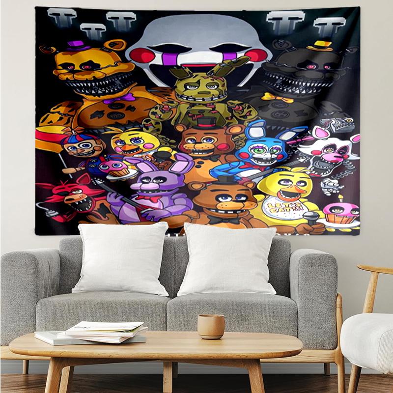 Five Nights At Bears Horror Tapestry Hanging for Bedroom,Livingroom, Playroom,Decor Art Room Wall Tapestry Holiday and Birthday Gifts