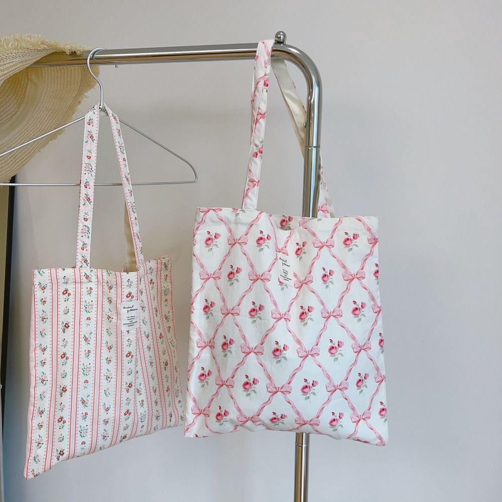Korean Style Women's Shoulder Bag Cute Shopping Bags Makeup Bags Floral Handbag  Students