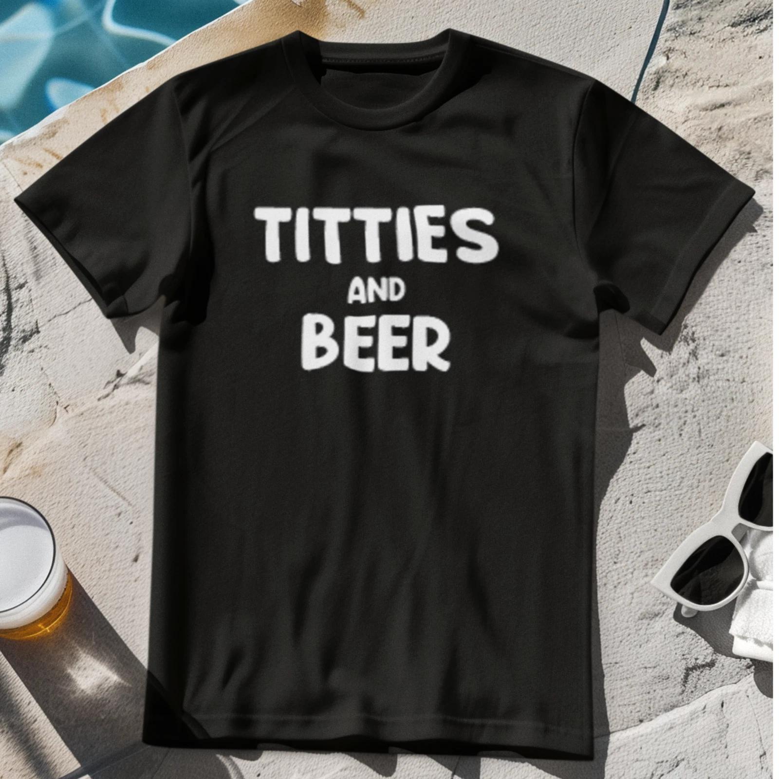 TITTIES and BEER T-Shirt - offensive funny lager Zappa love stag music boobs gig 3XL