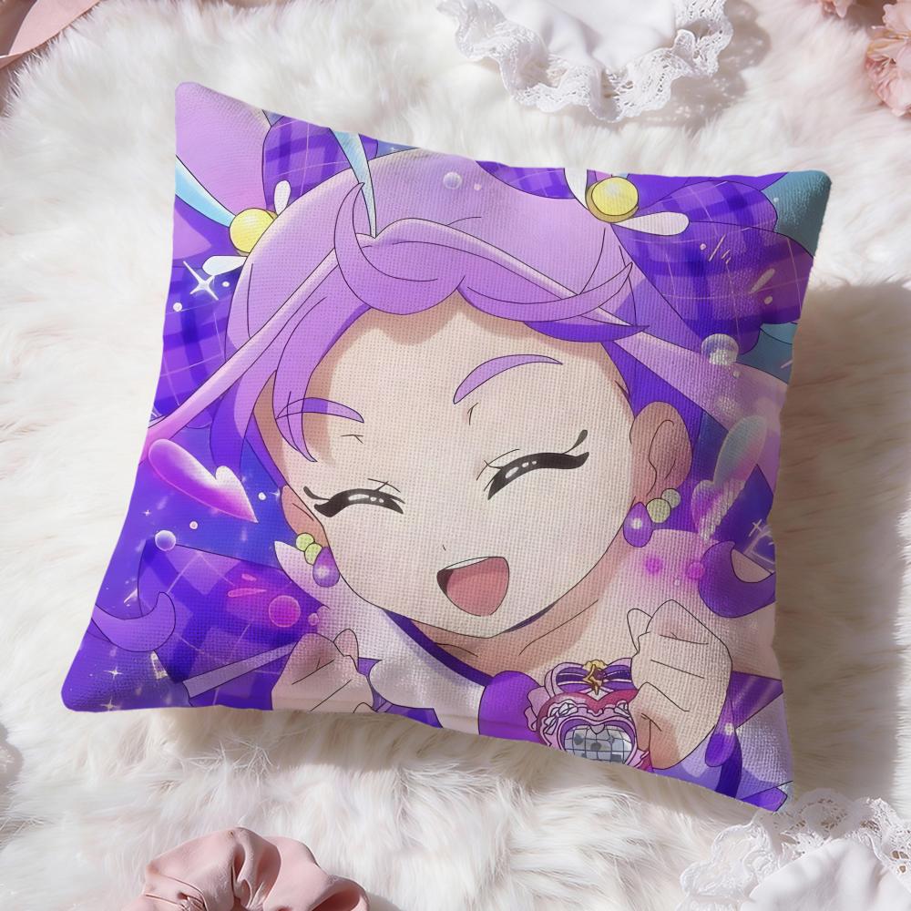 y-You and Idol Pretty Cure Cushion Cover Premium Comfort Reversible Pillow Cove -Two in One Design for Any Room & Car Interior