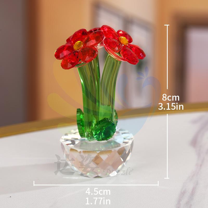 Crystal artificial flower home living room decoration ornament Nordic style lilac crystal handicraft