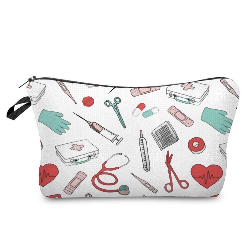 Women Nurse Print Cosmetic Bag Toiletries Organize Travel Storage Case  6443