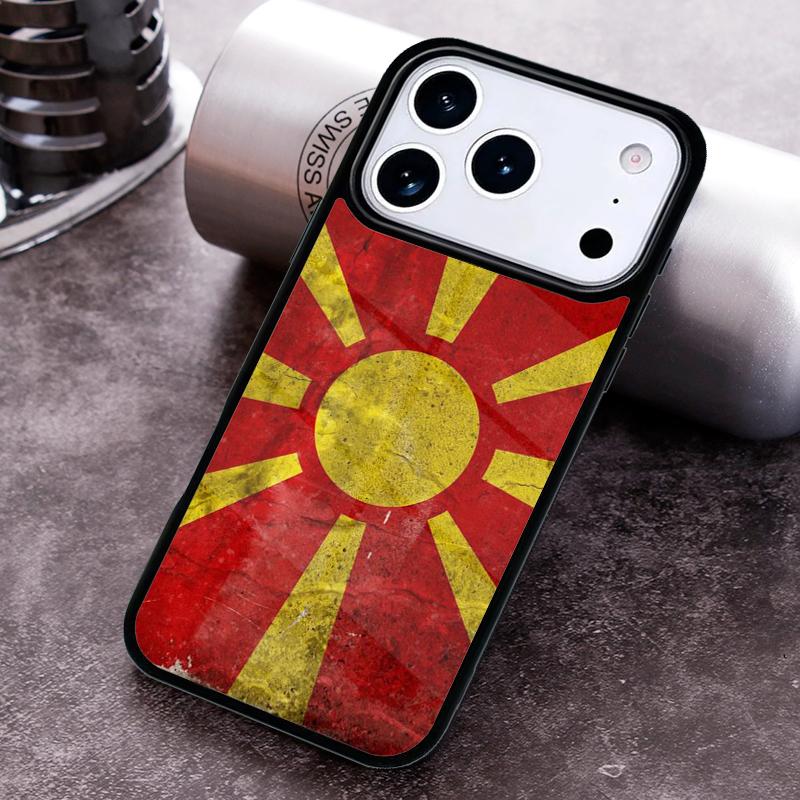 Macedonia Flag Phone Case for iPhone 17 16 15 Pro Max Air 14 13 12 11 Plus Shockproof Capa Cover