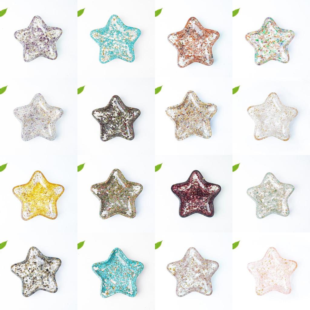 Crystal Gemstone Star Shape Storage Box With Geometric Design For Home Decor And Gifts