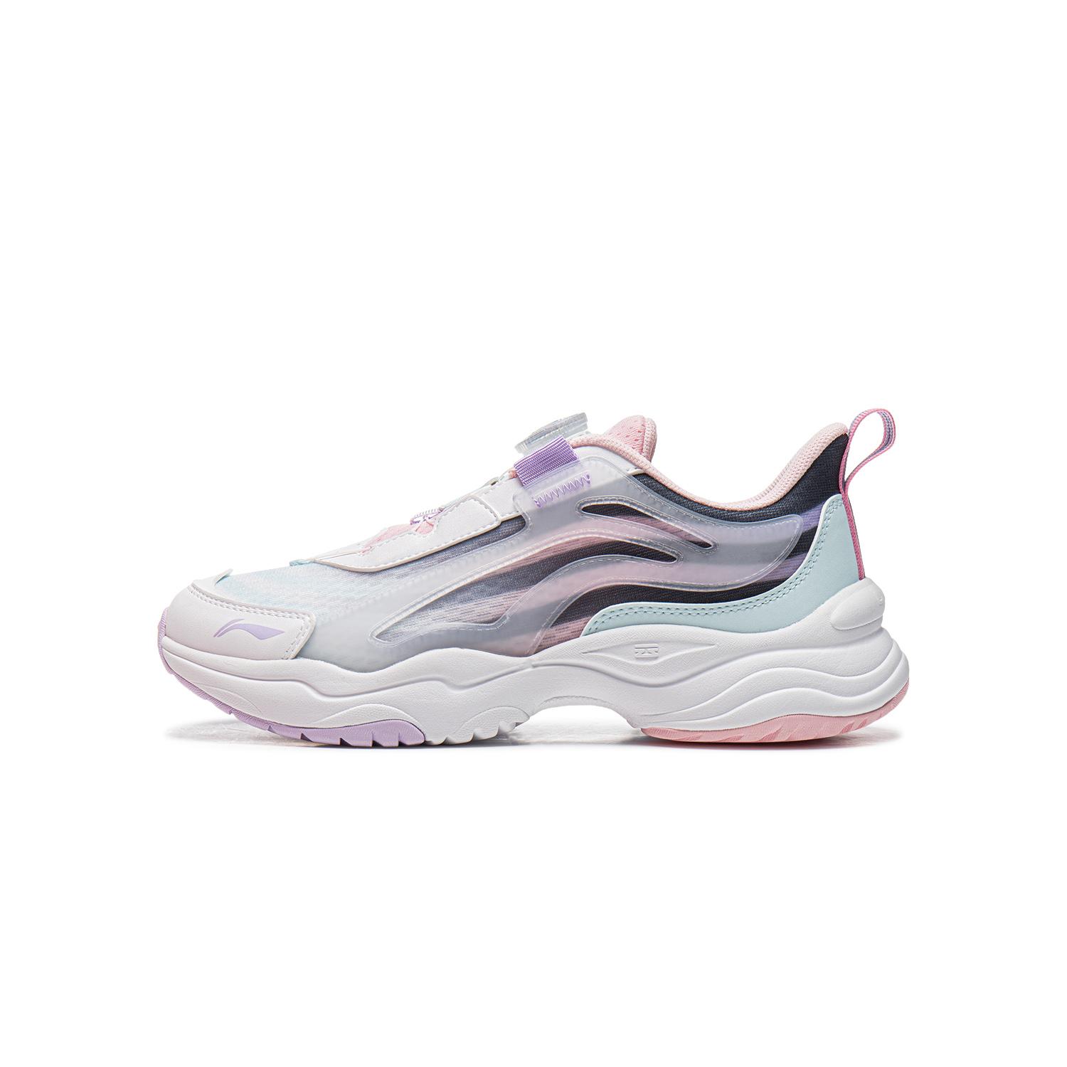 

Li Ning Детская спортивная серия лайфстайл, цветной блок, удобная амортизация, низкий верх, повседневная обувь, детская повседневная обувь YKCV202-8 31