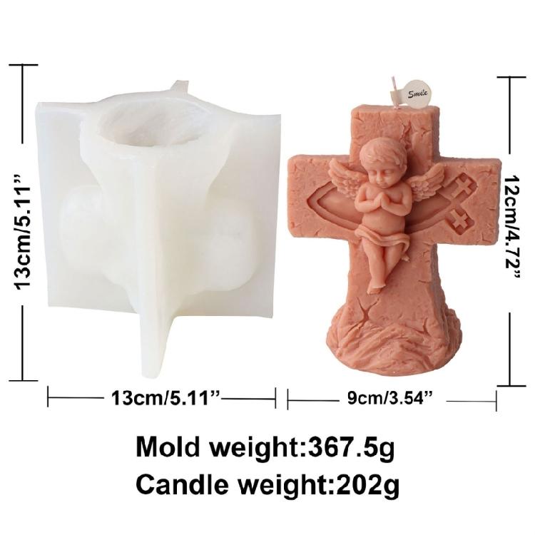 3D Fairy Candle Silicone Mold Cross Photo Frame Aromatherapy Plaster Soap Resin
