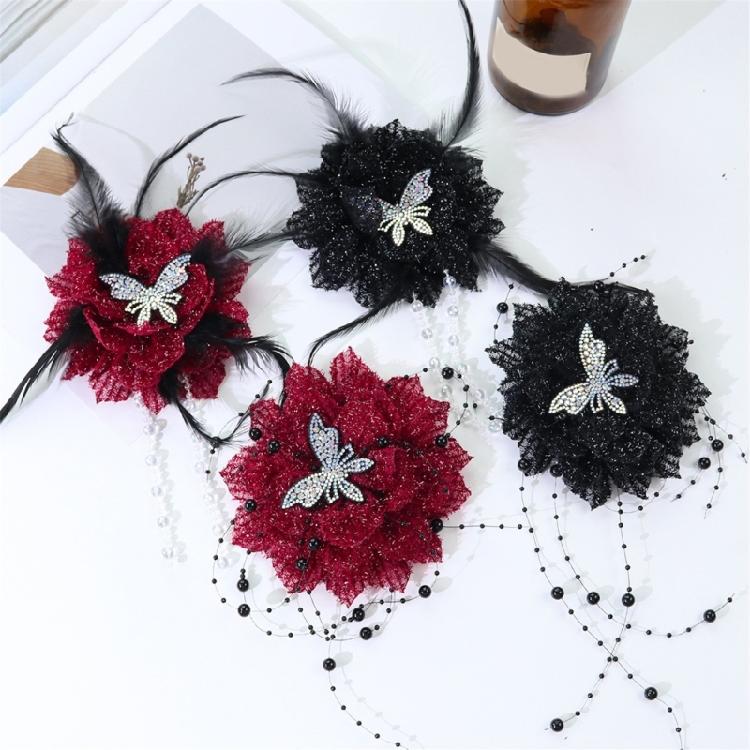Sewing Appliques Butterfly Lace Flower for Handmade Project Scarves Brooch Hat