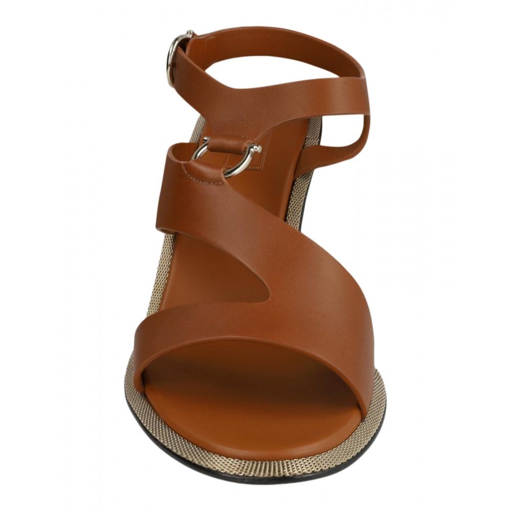 Salvatore Ferragamo Mapi Leather Sandals Medium Brown