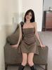 Pure Desire Wind Tube Top Dress Women's Summer Short Skirt Spice Girl Waist Fold Tight Sexy Irregular a Word Skirt