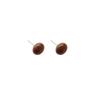 High-End Pearl Stud Earrings with 925 Silver Needle - Maillard Style Brown Bread Design for Autumn/Winter.