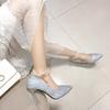 Fashion Wedding Dress Bridal Shoes Lace-up Pearl Pumps 2024 New String Bead Women Pointed Toe Thin High Heel Fashion Party Shoes 7cm 9cm