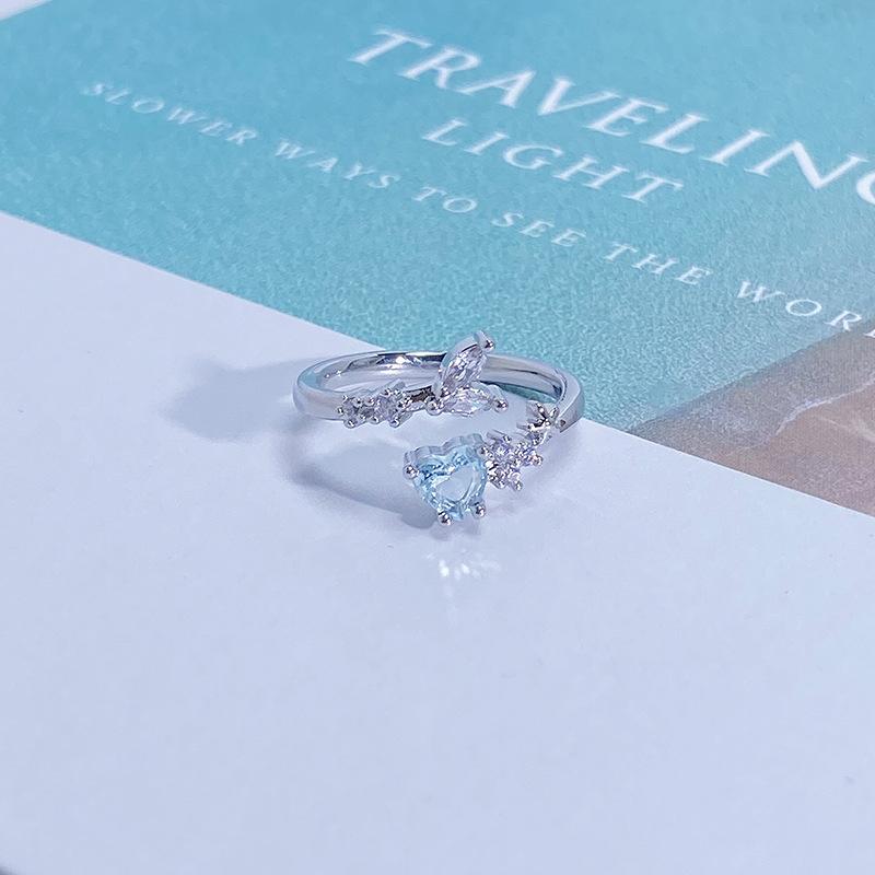 Light Luxury Full Diamond Inlaid Zircon Super Flash High-End Open Ring Niche Exquisite Elegant Personalized Ring