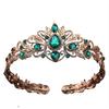 European and American Fashion Baroque Crown Headwear Retro Court Round Teardrop Hair Crown Bridal Performance Princess Accessory