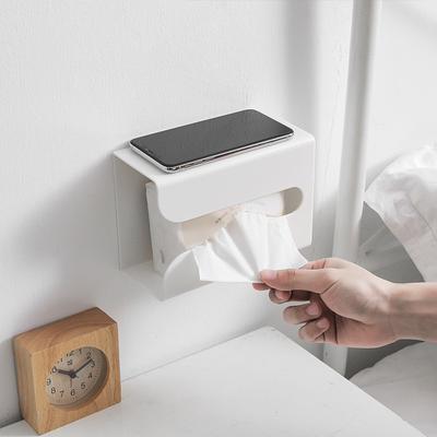 Mehrzweck-Taschentuchbox, rechteckige Taschentuch-Aufbewahrungsbox fürs Badezimmer, an der Wand montierte Toilettenpapierhülle, Desktop-Serviettenbox, Badezimmerbox
