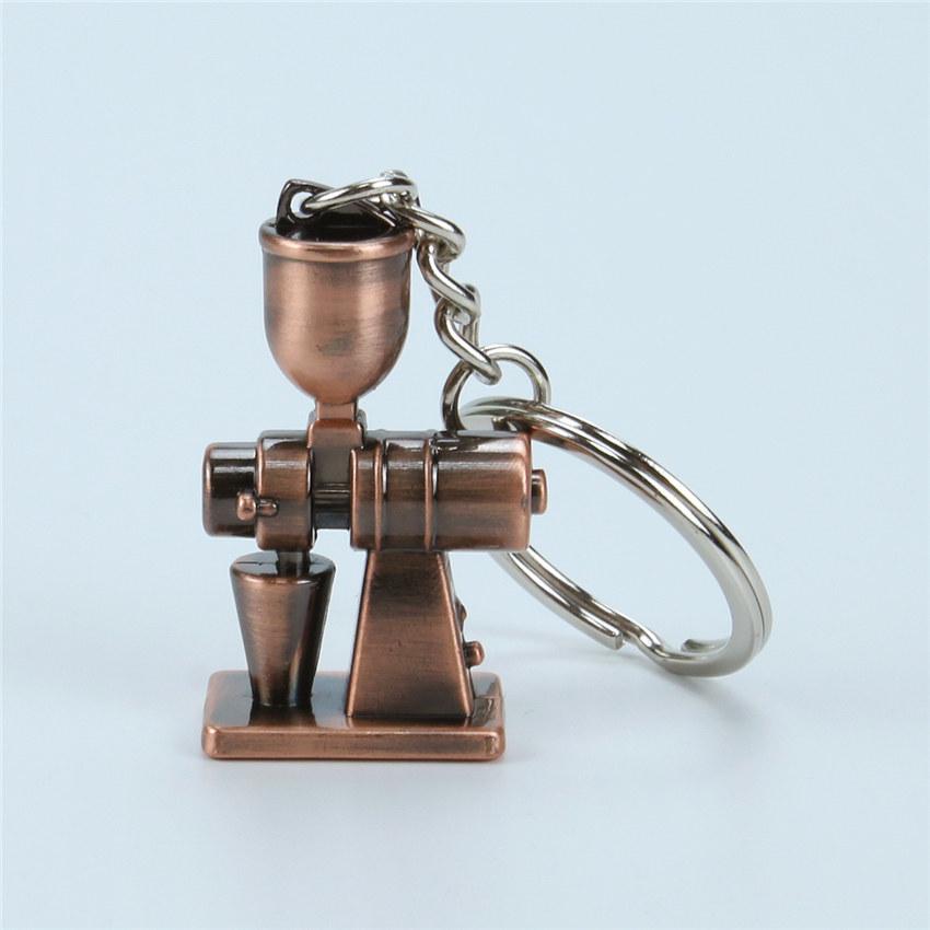 Creative Barista Coffee Tamper Keychain Coffee Machine Handle Moka Pitcher Keyring Portable Coffeeware Espresso Accessories Gift