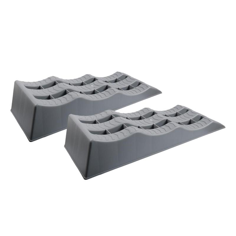 Car Wheel Chocks Anti Slip Leveling Ramps Sturdy Stabilizer for RV Campers Trailers SUV Outdoor Parking