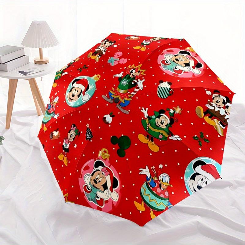1pc Mickey Mouse Christmas Automatic Folding Umbrella, Compact Portable Travel Umbrella, Perfect Gift for Friends yy250806007