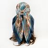 Artificial Silk Headscarf Satin Square Scarf 90cm Headscarf Women's Printing Silk Scarf Trendyeasiest for Match Shawl
