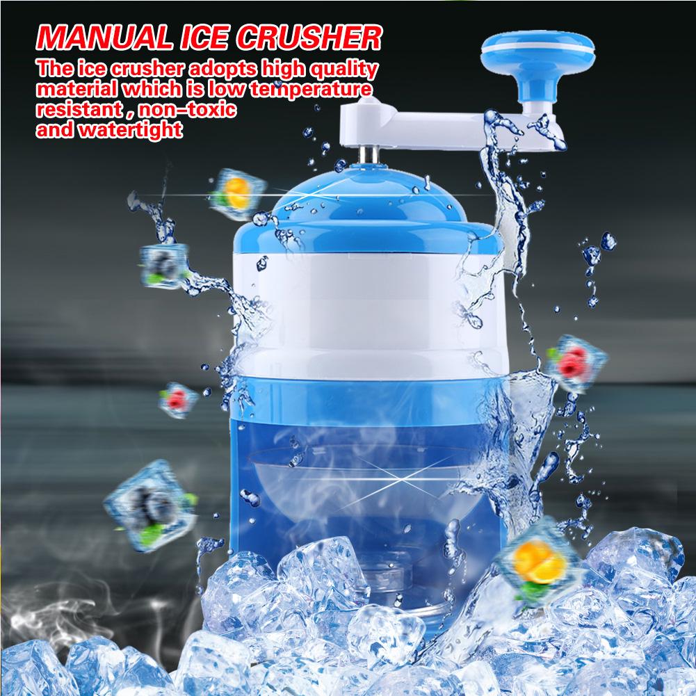 Portable Hand Crank Manual Ice Crusher Shaver Snow Cone Maker Machine Household Kitchen Tool