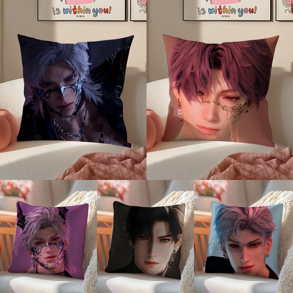 Game Love And Deepspace Sylus Cushion Cover Pillowcase Short Plush Invisible zipper Room Sofa Cushion Cover
