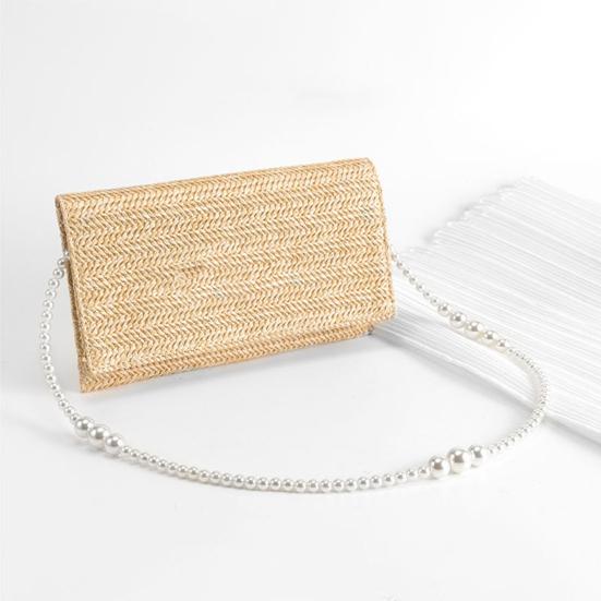 Purse Chain Strap Faux Pearl Bag Chain Strap Replacement with Metal Buckles Shoulder Cross Body Bag Chain for Ladies Tote Handbag