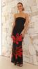 Spring and summer women's fashion high-end tube top halter Spice girl slim positioning printed dress women