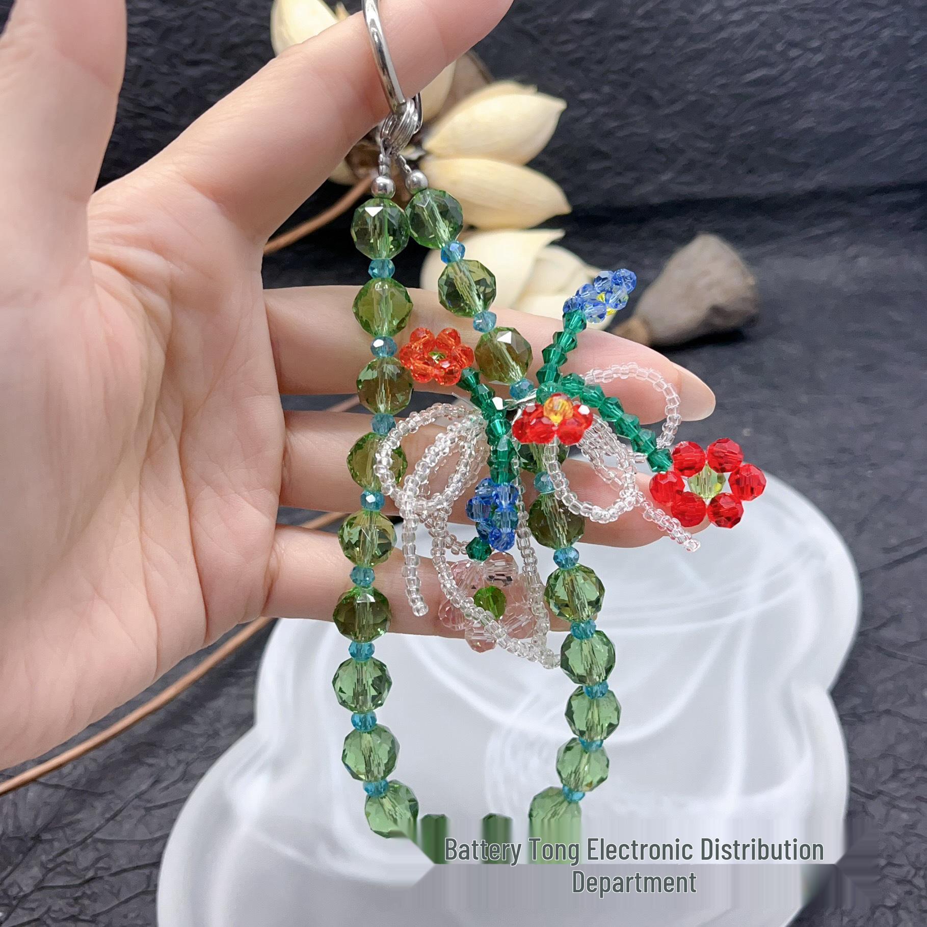 

Handmade Beaded Flower Phone Charm Bracelet