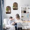 Pack Of 2 Wood Wall Shelves Rainbow Bookshelf for Living Room and Bedroom Decoration Easy Install Plant Storage Rack