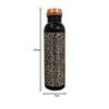 Designer-Wasserflasche aus Kupfer mit fortschrittlichem Auslaufschutz, Ayurveda- und Yoga-Gesundheitsvorteile. (1000ml, 1Einheit) Im Antik-Look