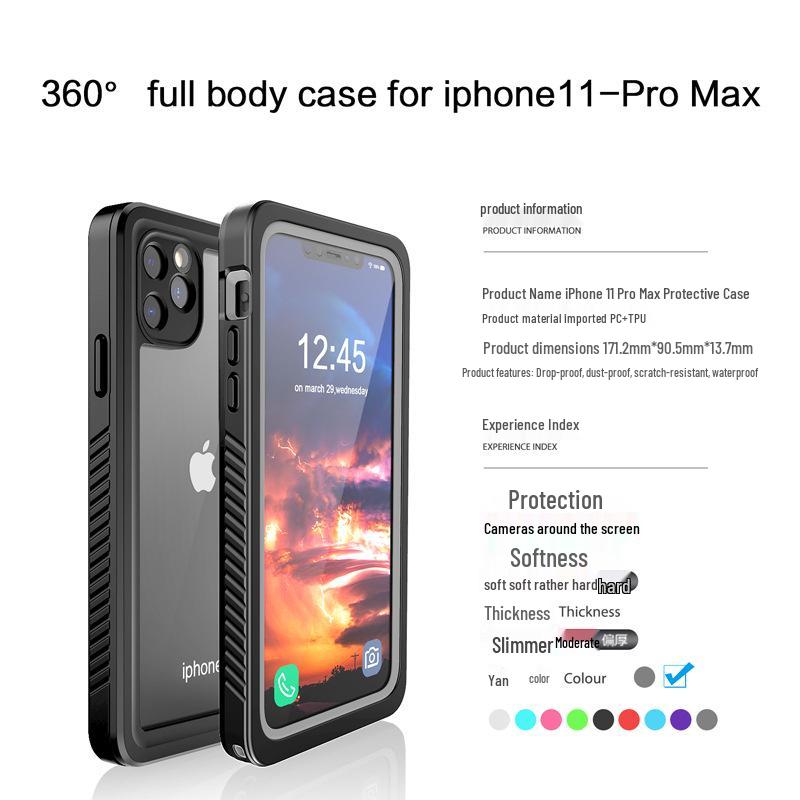 Profesjonalne wodoodporne i odporne na wstrząsy etui do iPhone 11 Pro Max - Idealne do pływania, snorkelingu i sportów na świeżym powietrzu