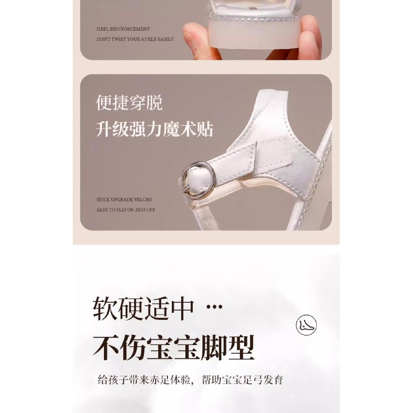 Dívčí sandály Dětské princeznovské boty Nové letní Boty s měkkou podrážkou s křišťálovou mašlí na špičce Boty s osmi drápy