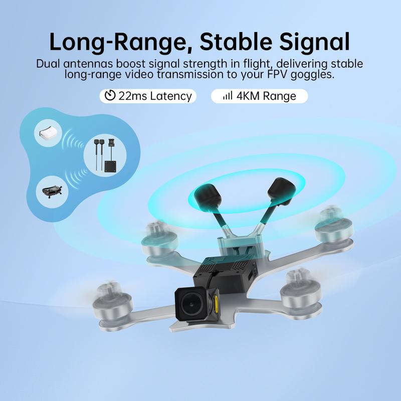 Kit Caddx Walksnail Avatar Moonlight Sensor Starlight Câmera FPV Filtros ND8 4k/60FPS Giroscópio Estabilizado EIS Integrado Campo de Visão 160° Para Drone