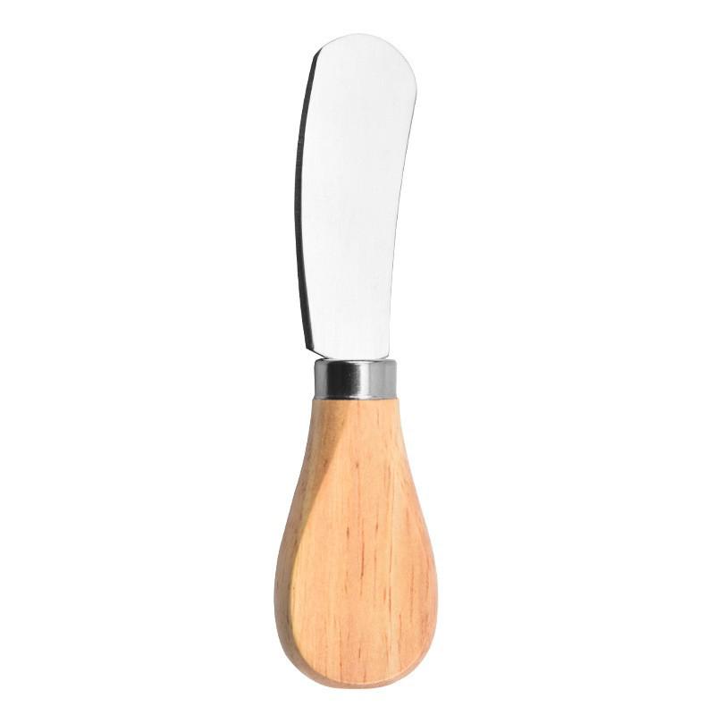 Stainless Steel Cheese Knife & Cutter Set (6 pcs) with Wooden Handles - Includes Butter & Pizza Cutters, Baking Tools
