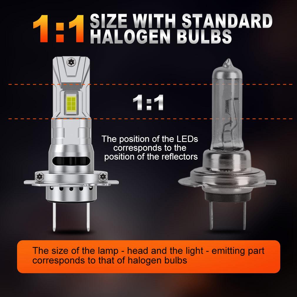 2Pcs 32000LM H7 LED Headlight Bulbs Mini Turbo H11 LED H4 H8 9005 HB3 9006 HB4 70W Car Fog Light Hi Lo Beam Headlamp Auto Plug&Play Lamp 6500K White