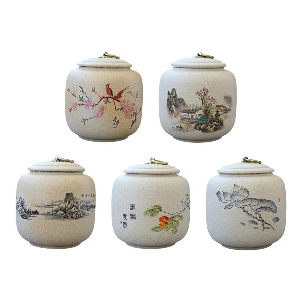 Ceramic Tea Container 800ml Porcelain Tea Canister Traditional Loose Tea Tin