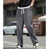 [JHIJSC] sarouel pants men's pants spring Relaxing cotton linen Plain color wide pants Fashionable big size (JP, alphabet, XL, gray)
