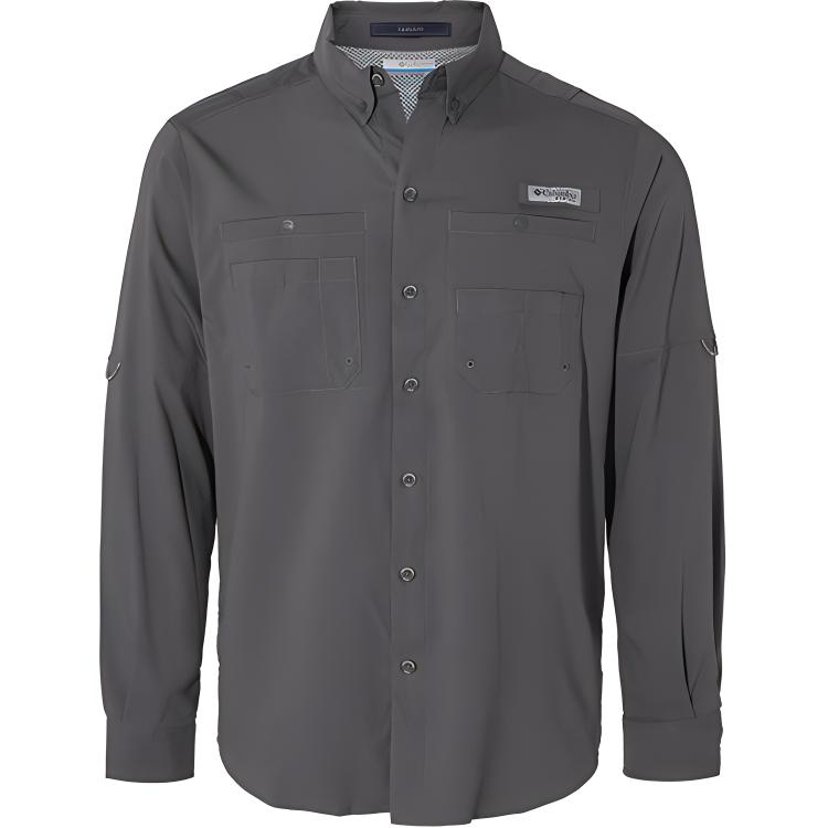 Columbia Fishing Series Comfortable Breathable Lightweight Casual Sun Protection Long Sleeve Shirt Unisex shirts Gray FJ7253-023