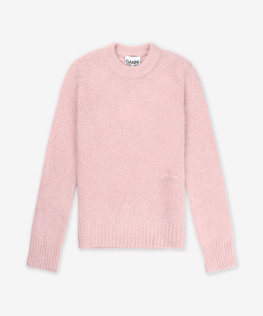 Gani Brushed Alpaca O-Neck Knit - Pink / K2272868