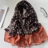 Women's Ethnic Floral Scarf: Autumn/Winter Voile Shawl, Cotton Linen Blend, Lightweight & Stylish.