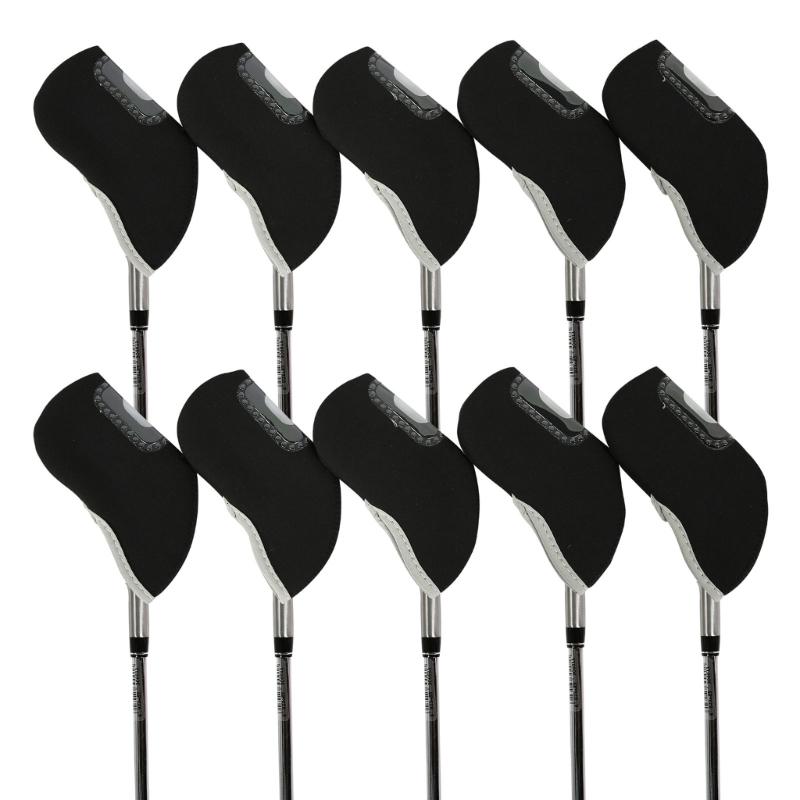 10Pcs Neoprene Golf Iron Head Covers Golf Wedge Covers Iron Putter Headcovers