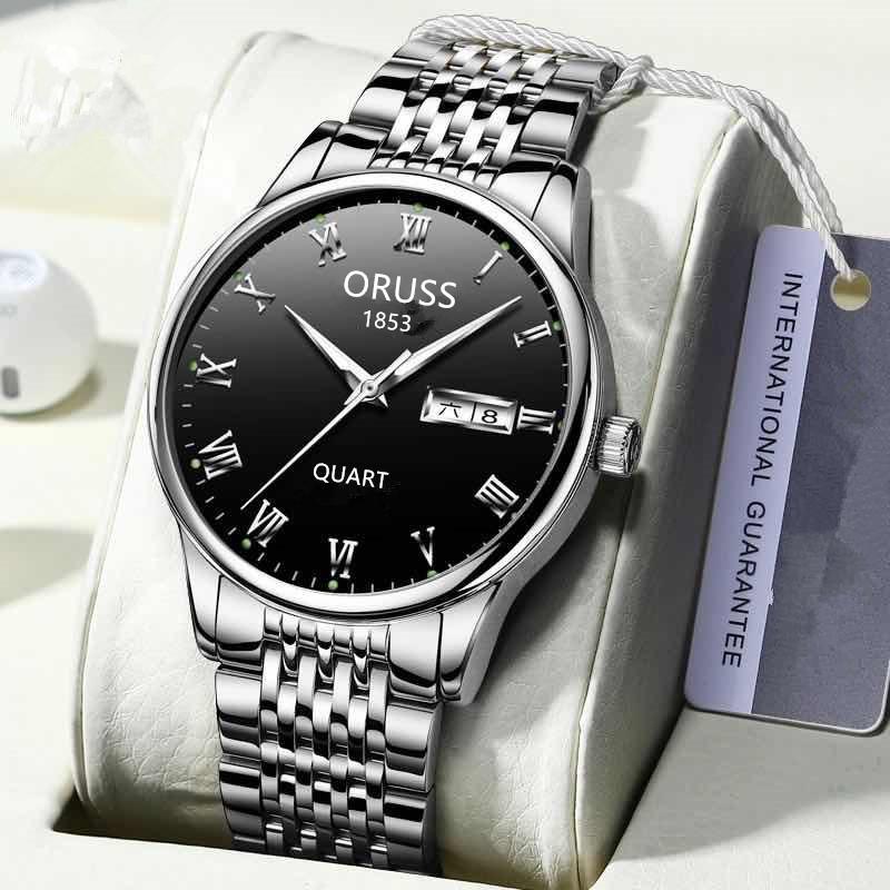 Time Personalized Waterproof Men'S Large Unique Dial Design Business Men'S Watch Soft Steel Belt Trendy Men'S Watch