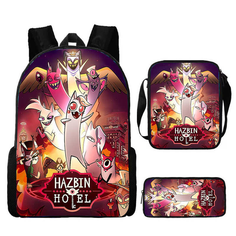 Hell Inn Hazbin Hotel Student School Bag High Value Leisure Oxford Ridge Relief Backpack