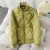 Casual Diamond Quilted Baseball Jacket Female Winter Short Cotton-Padded Coat Loose Thickened Fleece Warm Outerwear