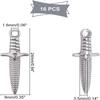 304 Stainless Steel Pendants Dagger Stainless Steel Color 24x9x3.5mm Hole: 1.6mm 16pcs/box