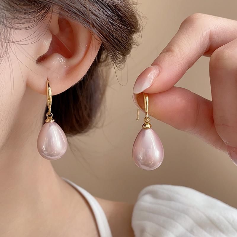 2025 Luxury Pink Pearl Water Drop Earrings - Elegant French Style Accessories