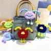 Schoolbag Accessories Sausage Mouth Creature Plush Keychain, Cartoon Fuzzy Ball Keyring Pendant, Stuffed Doll Toy Decorative Keychain for Handbags