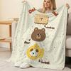 Cartoon Bear Flannel Blanket: Soft Cozy, Machine Washable, for Home, Office Naps, Halloween & Christmas Use