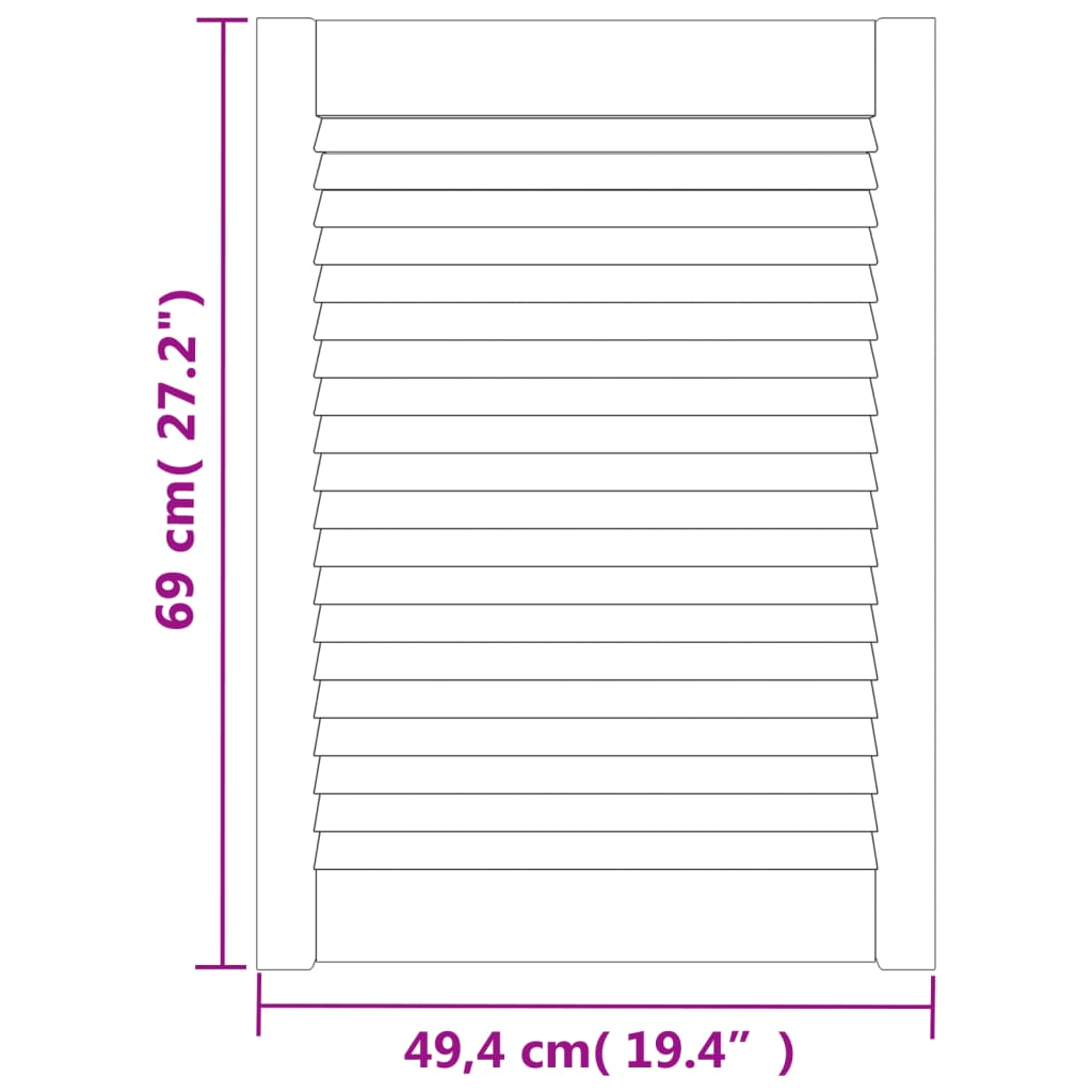 Slatted Design Cabinet Door 69 X 49.4 Cm Solid Pine Wood